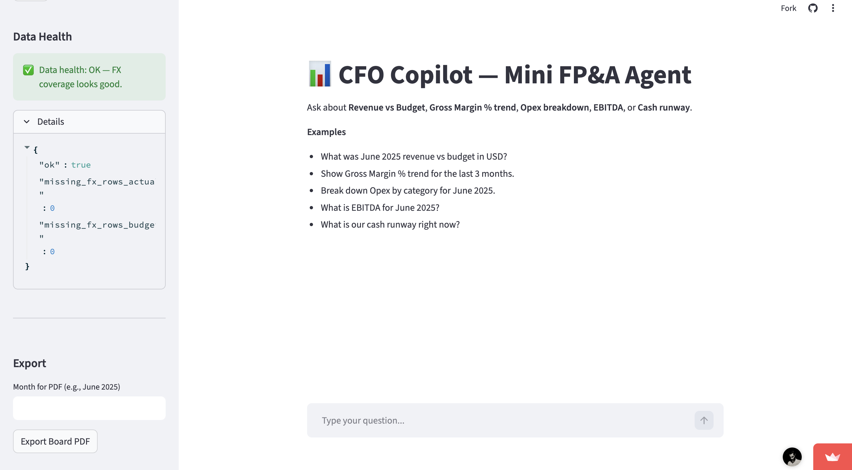 CFO Copilot screenshot